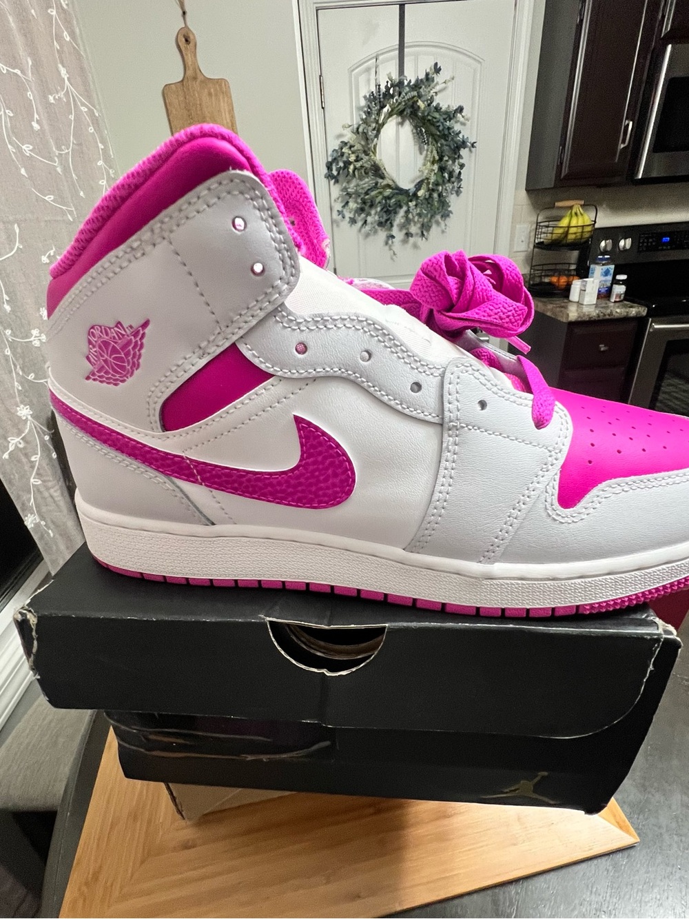 Nike Kids Mid High-Top Sneakers - White/Pink